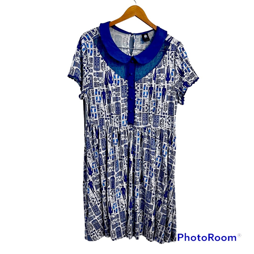 Torrid x BBC Dr Who Size 2 (Torrid size 14-16) Skater Dress Peter Pan Collar